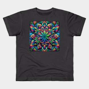 Psychedelic Cannabis Mandala Kids T-Shirt